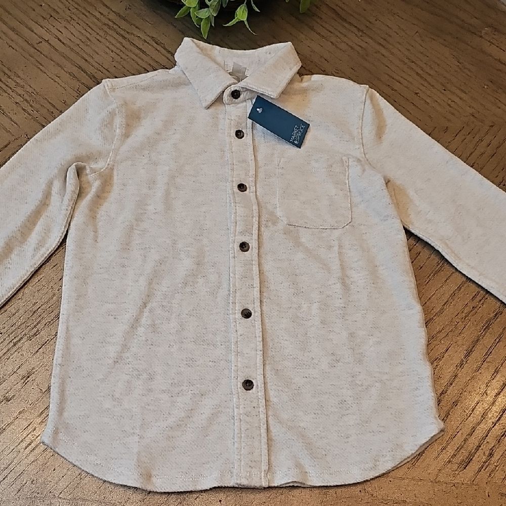 Light Gray Button Down Shirt Size S 6/7 NWT Market & Spruce